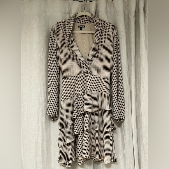 Express White and Brown Polka-Dot Dress - Picture 1 of 5